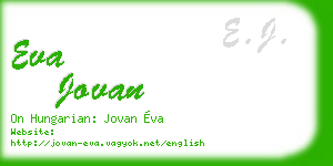 eva jovan business card